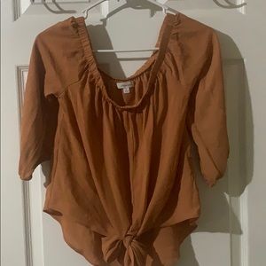 Orange off shoulder blouse